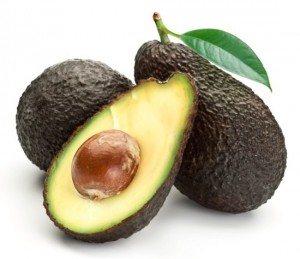 Avocado with leaves